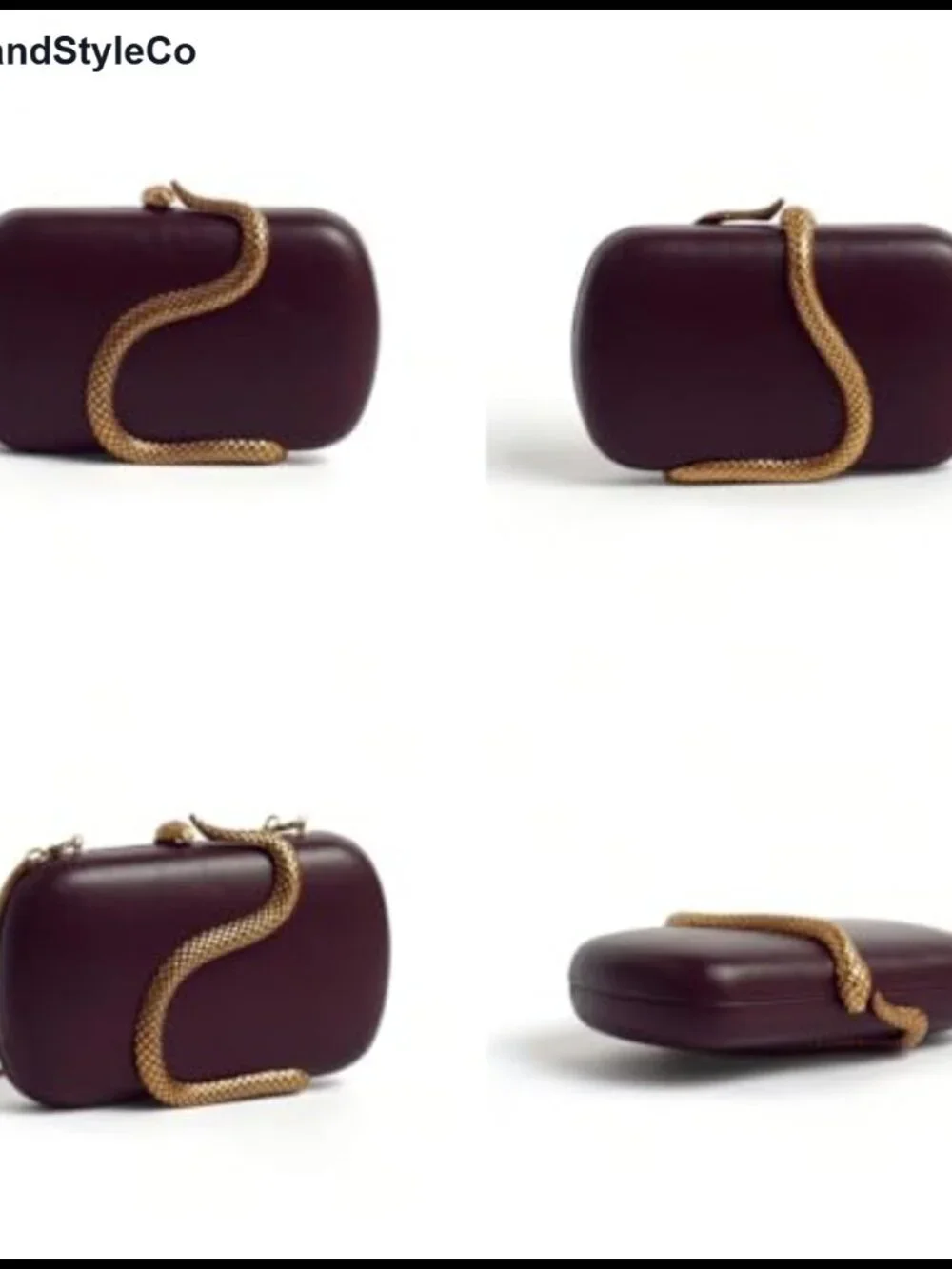 Unique Snake Pattern PU Leather Evening Clutch with Detachable Chain